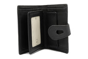 Pebbled Leather Square Wallet w/ Clasp