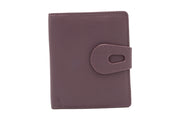 Pebbled Leather Square Wallet w/ Clasp