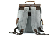 Large Canvas Bag with One Piece Leather Flap