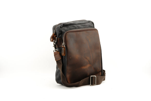 Small Messenger Bag w/ Leather Panel