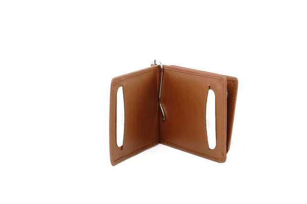 Leather Money Clip with Flip-Over ID Window