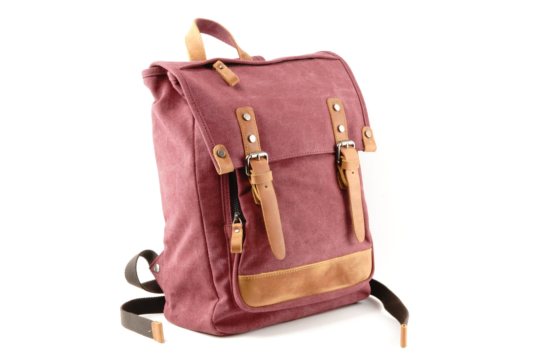 Chic Canvas Backpack w/ Canvas Flap – United Leather New York