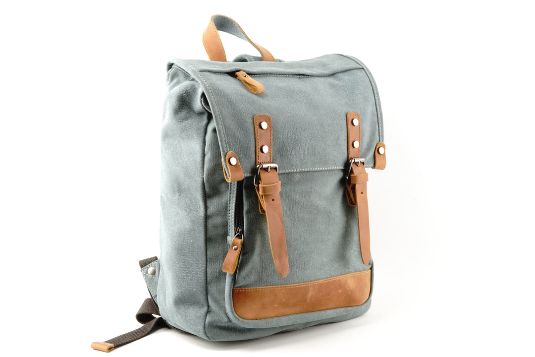 Chic Canvas Backpack w/ Canvas Flap