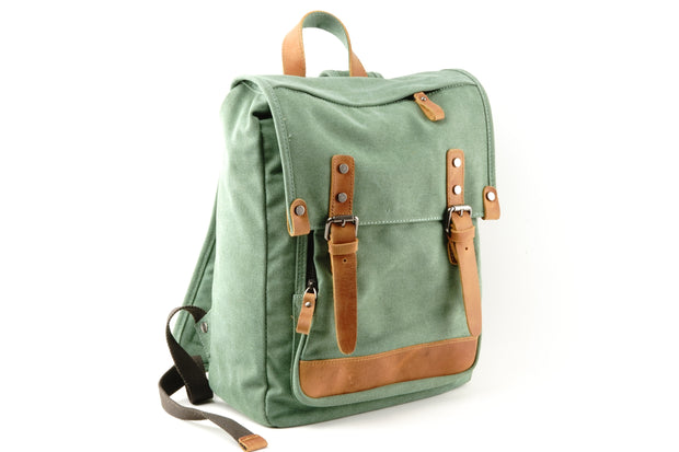 Chic Canvas Backpack w/ Canvas Flap