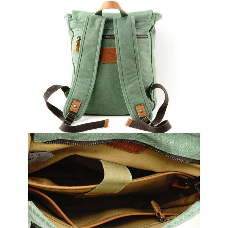 Chic Canvas Backpack w/ Canvas Flap
