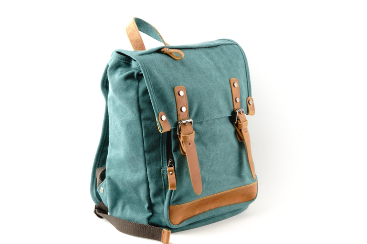 blue canvas laptop backpack Chic Canvas Backpack w/ Canvas Flap – United Leather New York
