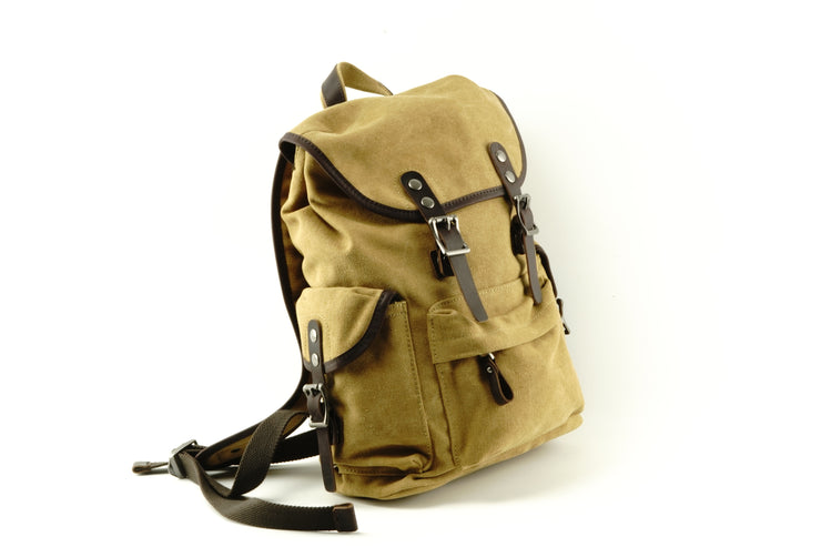 Small Canvas Backpack w/ Canvas Flap