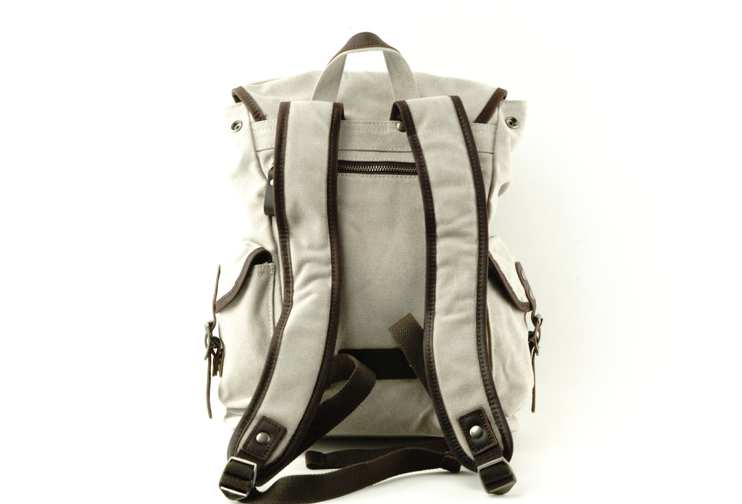 Small Canvas Backpack w/ Canvas Flap – United Leather New York