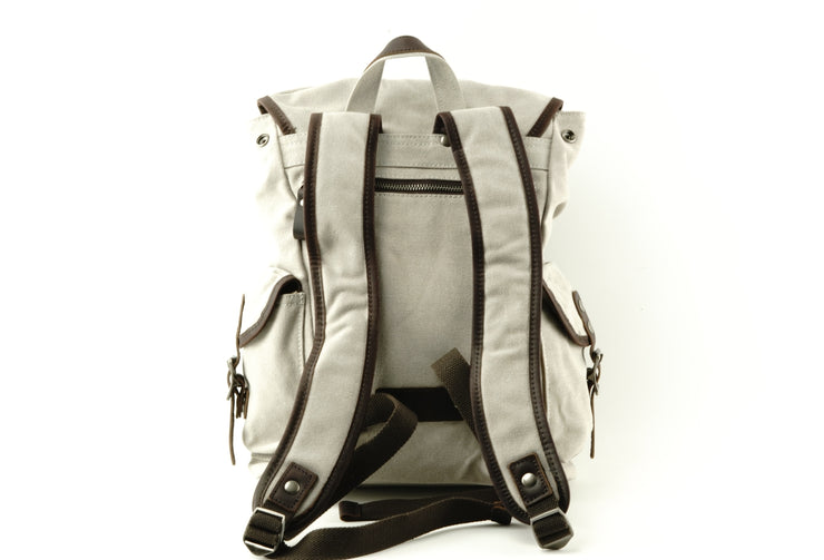 Small Canvas Backpack w/ Canvas Flap