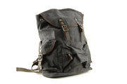 Large Canvas Bag with Canvas Flap and Dark Leather Trim