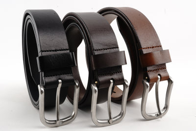 Grainy Matte Leather Belt